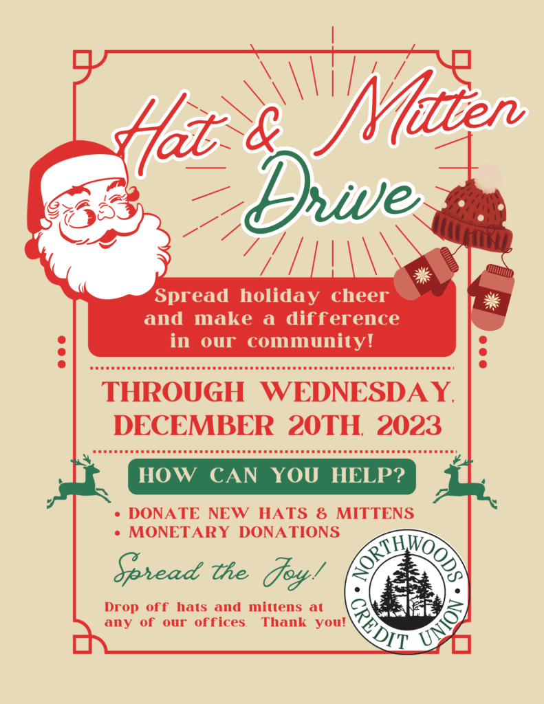 Northwoods Credit Union Hat & Mitten Drive 2023