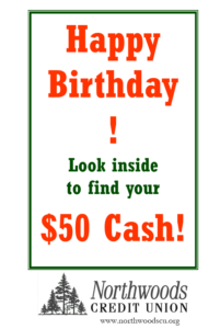 Northwoods Credit Union 18th Birthday Card
