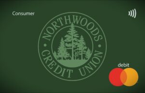 Northwoods Credit Union Mastercard Debit Card Graphic