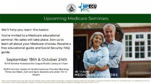 Medicare help is hear. NCU and MPECU Medicare Seminars
