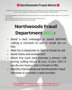 Northwoods Credit Union Fraud Awareness Tips