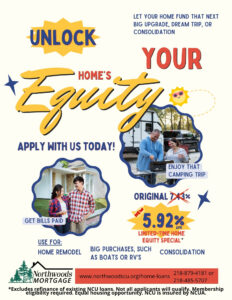 Special Home Equity Rate promo at Northwoods Credit Union