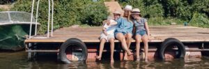 Family on Dock in Minnesota